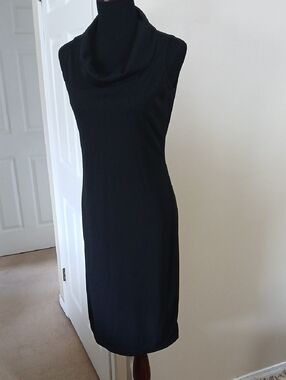 💓3@$15 Suzy Shier Black Sleeveless Cowl Neck Midi Dress